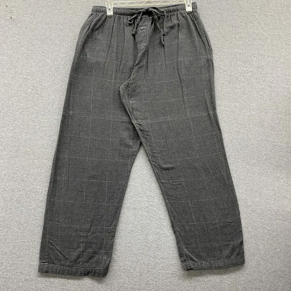 Polo Ralph Lauren Pajama Pants Mens XL Gray Windowpane Plaid Comfort Lounge